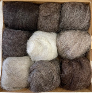 Wensleydale Roving - 9 Shades of Gray